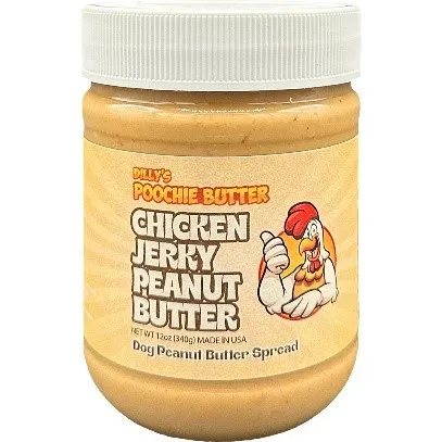 12oz Poochie Butter Chicken Jerky Peanut Butter Jar - Health/First Aid